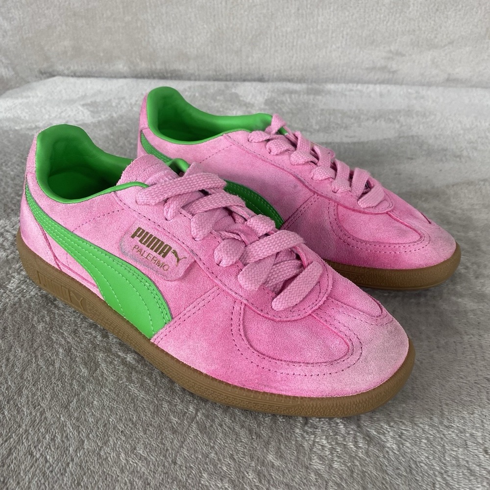 Puma Palmero Special Sneakers Girls 5.5 Womens 7 Pink Delight Green Suede Shoes
